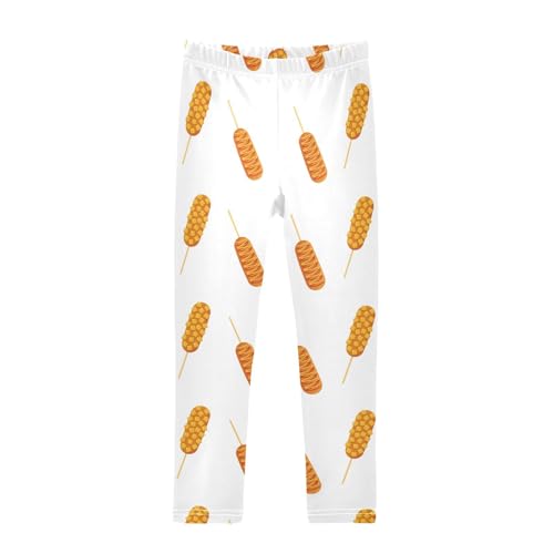 ZZKKO Girls Leggings Korean Corn Dog Toddler Girls Clothes Leggings for Girls Toddler Girls Leggings 3-4T