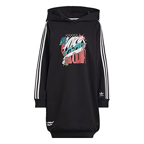 adidas Originals Womens Always Original Sweatshirt Dress with Hood, Black