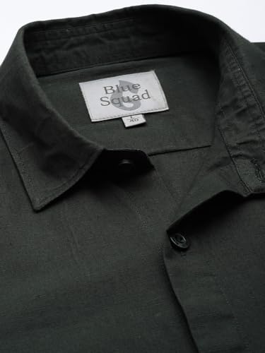 Image of Men's Cotton Linen Solid Shirt | Slim Fit Full Sleeve Casual Shirt | Lightweight | Breaethable | Stylish