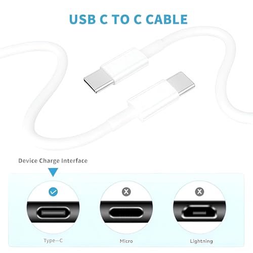 Image of Samsung 25W Original Type C to C 3.3 FT Fast Charging USB C Cable High-Speed & Data Transfer Compatible with Samsung Galaxy M35,F15,A15,F05,M14,F14,M34,F34,A34,A54,S21 Fe 5G,S22,S23 Cord,White