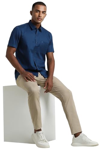 Image of Peter England Men's Casual Premium Summer Half Sleeve Shirt | 100% Cotton