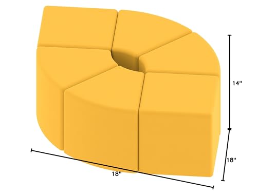 Image of Sprogs 12 inch H Structured Cube Stool -Flexible Modular Collaborative Soft Seating for Office, Home, Lounge and School Classrooms with Durable Frame & Set of 2 inch Legs Add-on - Yellow