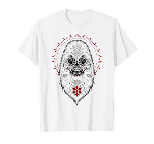 T-shirt Chewbacca Star Wars Day of the Dead portrait graphique noir pour homme