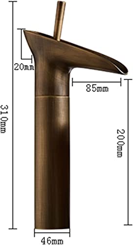 Robinet de salle de bain noir mat style cascade pour vasque rétro - 3