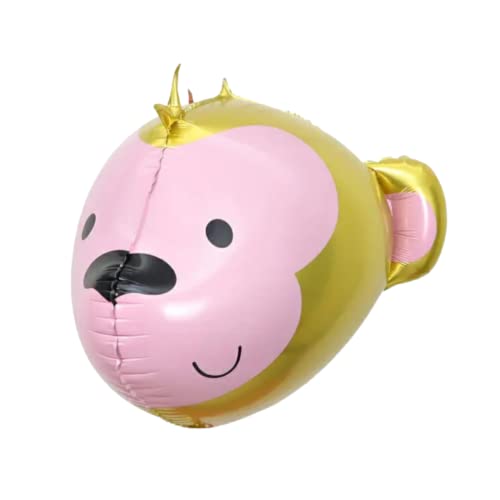 Image of Party Decorz Monkey 4D Face Golden Pink Foil Balloon (23X25 Inch, 1pcs) For Kids Animal,Safari, Zoo Theme Birthday Party Decoration