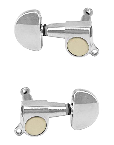 QWORK 6 pièces 3L3R Guitare Mécaniques Boutons, Cheville de Guitare, pour guitares électriques ou acoustiques, argent… - Les Beatles, Paul McCartney, John Lennon, RIngo Starr, George Harrison QWORK 6 pièces 3L3R Guitare Mécaniques Boutons, Cheville de Guitare, pour guitares électriques ou acoustiques, argent… – Image 3