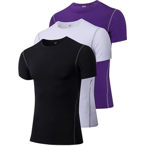 Men's Compression Shirts Athletic Workout Shirt Short Sleeve Sports Base Layer Gym Undershirts Running Top Cover