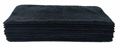 Microking 10 Piezas de Toallas de Microfibra Pachona 40x40cm para Limpieza General (Negro)