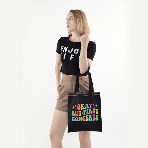 Bolso bandolera para conciertos JXGZSO 'Okay But First Concerts', bolso tote para amantes de la música, regalo para cantantes o profesores de música miniatura 2