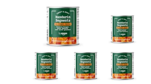 by Amazon Mandarin-Orangen, ganze Segmente, leicht gezuckert, 312g (5er-Pack)