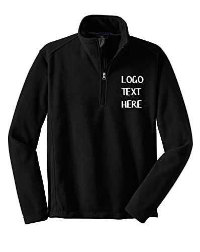 INK STITCH Men F218 Custom Stitching Logo Text Embroidery Fleece Half Zip Up Jakckets