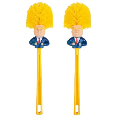 2 Pack Funny Toilet Brush,Prank Toilet Brush Cleaner, Funny Toilet Scubber,Make Toilet Great Again, Commander in Crap (Thumb Up Toilet Brush)
