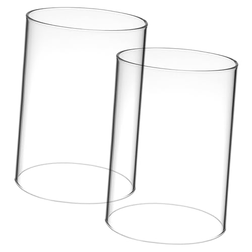 LOLIPPYY 2 Stück Transparenter Glaszylinder Kerzenhalter Offene Zylindrische Windlichter Dekorative Kerzenhülle für Stumpenkerzen Romantische und Partydekoration