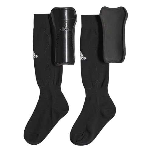 adidas Unisex-Child Performance Youth Sock Shin Guards, Black/White, Medium