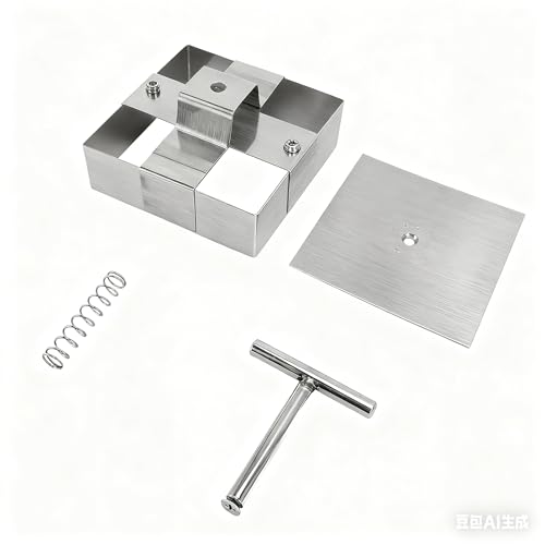 Tissting Clay Cutter Block with Spring Loaded Plunger, 4in Square Stainless Steel Cake Cutter Block Manual Clay Punch Tool for Handcraft DIY Cake (L) by Tissting - Image 5