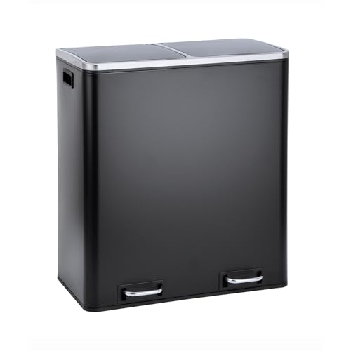 SVITA TM2X30 Treteimer 60 Liter Abfalleimer Mülleimer Design Mülltrennung...