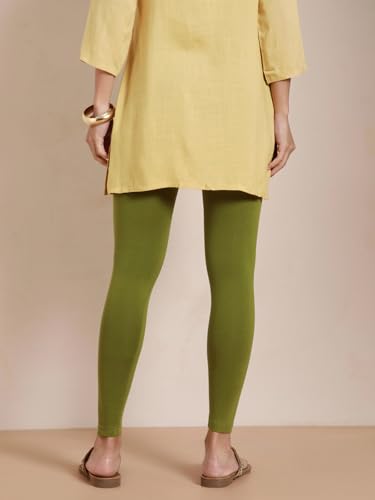 Image of TWIN BIRDS Super Stretchable Cotton Elasthane Fabric Ankle Length Leggings for Women