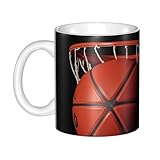 gjhkssvb tazza da caffè da 325 ml con manico, tazza da tè in ceramica da basket, tazza da caffè per uomini e donne, ufficio e lavoro