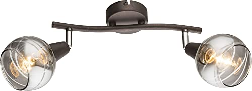 Trango 2-flammig 1010-25 Deckenleuchte in Schwarz-Optik *WOW* inkl. 2x E14 Lampenfassung Deckenlampe mit rauchigen Glasschirmen, Deckenstrahler ohne Leuchtmittel Trango 2-flammig 1010-25 Deckenleuchte in Schwarz-Optik *WOW* inkl. 2x E14 Lampenfassung Deckenlampe mit rauchigen Glasschirmen, Deckenstrahler ohne Leuchtmittel