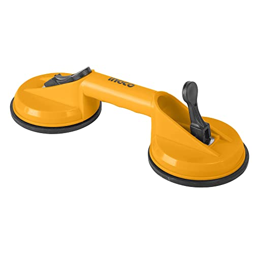 Image of Ingco Glass Suction Cup Lifter Two Head Sucker Carrying Handle Puller, Capacity 50 KG