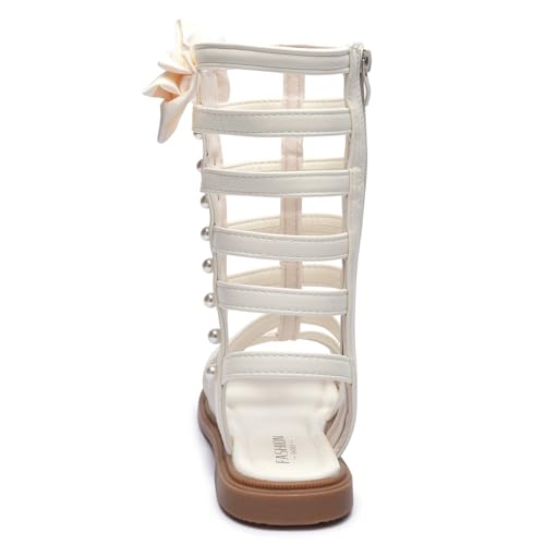 Image of Skeblo Girls Rivet Gladiator Sandals Summer Princess Dress Strappy Flats Zip Up Boots Shoes