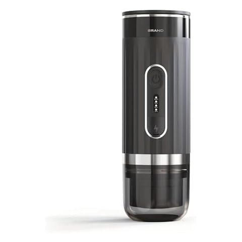 Naisian Mini Heated Coffee Machine,Manual Stainless Steel Coffee Grinder, 3-in-1 Portable Coffee Machine,Pompatible with NS/DG Capsules and Coffee Powder, Suitable for Travel/Camping/Hiking (Black) Cover