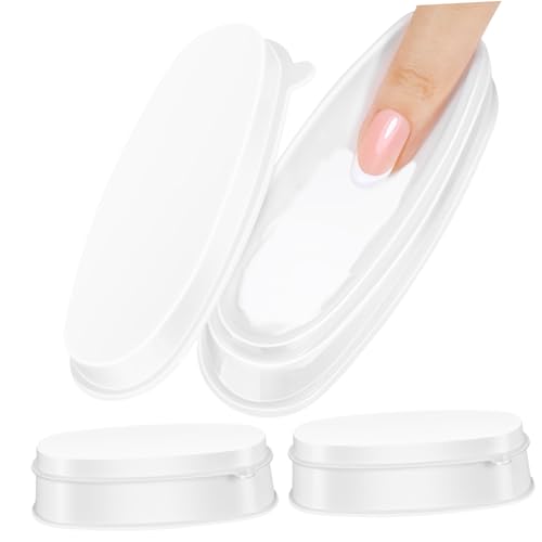 MOTHNUR 3 Piezas Tarro de polvo para inmersión de uñas mesetas bandeja de manicura francesa en polvo dip bol kit manicura titular de polvo de inmersión estuche de lentejuelas el plastico