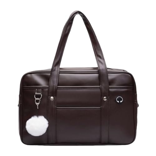 Japanese Style Shoulder Bag for Women,PU Tote with Inner Pockets,Adjustable Strap Daily Carry Purse for Outings