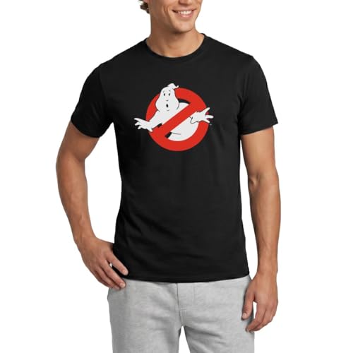 Spreadshirt SOS Fantômes Ghostbusters Logo T Shirt Homme, XL, Noir