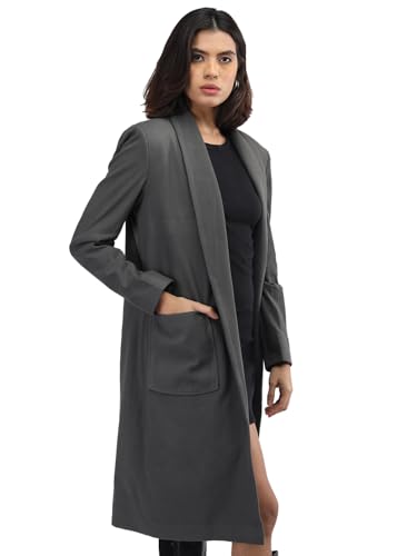 Image of CHKOKKO Women Elegant Winter Wear Warm Coat Classic Knee Length | Solid Color Design with Convenient Front Pockets | Ideal for Formal and Semi-Formal Occasions