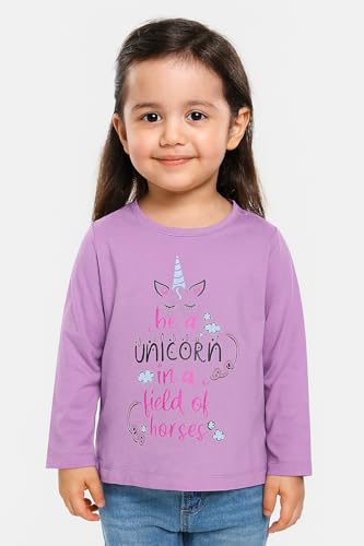 Image of NammaBaby Baby Girl Pure Cotton Hoseiry Regular Fit T-Shirt Top Tshirt - Pack of 3