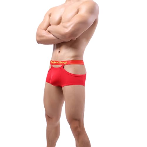 Evankin Men Sexy Boxer Briefs Hollow Out Underwear Ice Silk Trunks Breathable Lingerie Boxers with Bulge Pouch2