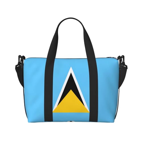 Phayah Flag Of Saint Lucia Travel Duffel Bag,Sports Tote Gym Bag,Shoulder Weekender Overnight Bag For Women2