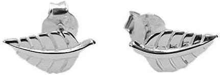 Leaf Stud Earrings 10mm – 925 Sterling Silver, Handmade Dainty Minimalist Fine Jewelry for Women - Image 7
