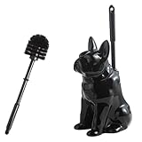 Shar Pei Hideaway Toilet Brush Holder - Concealed Brush Storage, Modern Black...