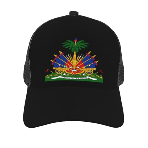 Coat of Arms of Haiti Mesh Baseball Cap - Classic Adjustable Peak Cap, Trucker Hat for Men & Women2