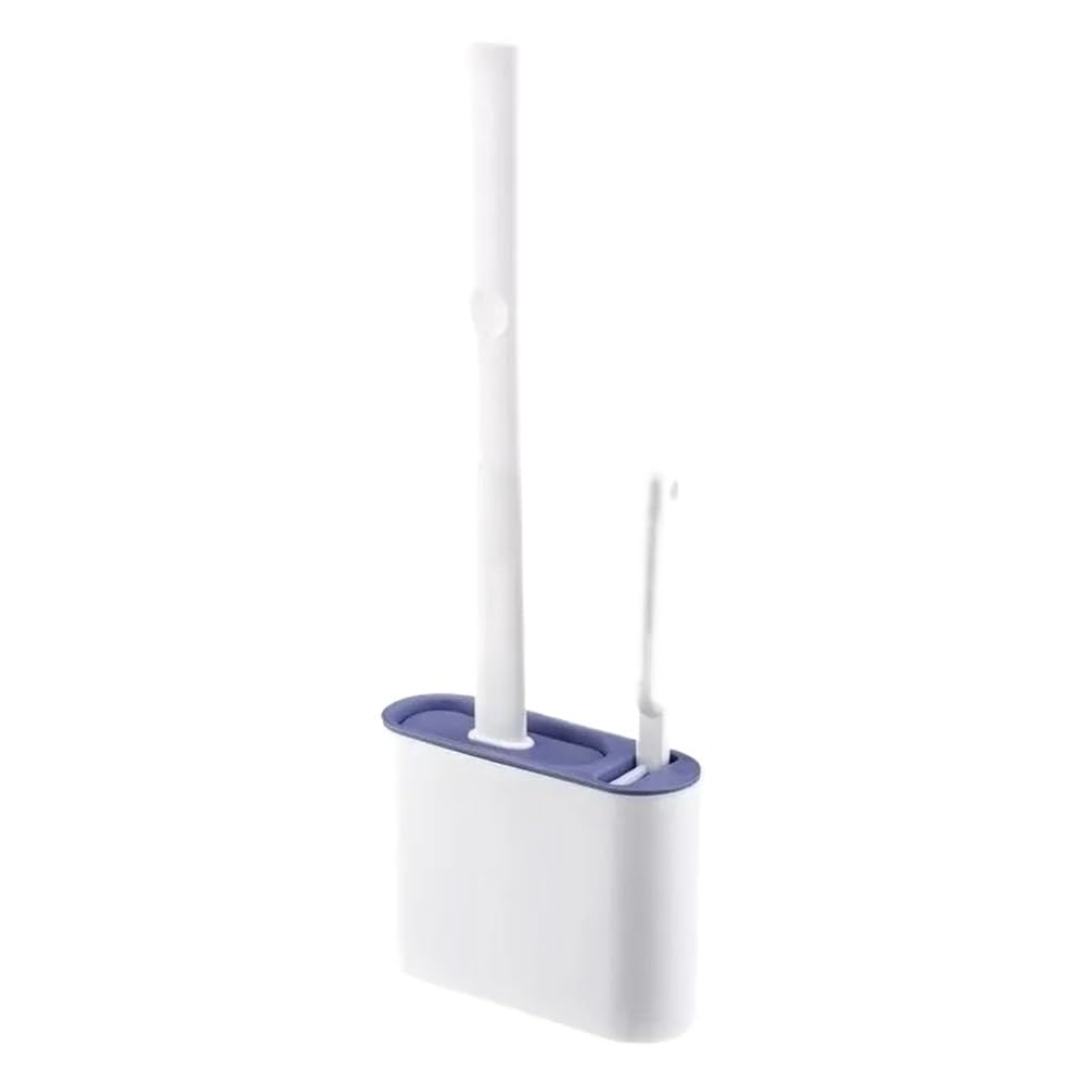 toilet brushes & holders Bathroom Daily Tools with Holder Wall Mounted Silicone Toilet Brush(Blue)