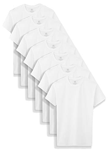 Fruit of the Loom 7-Pack Boys White Crew T-Shirts B7P525B (Large 14-16)