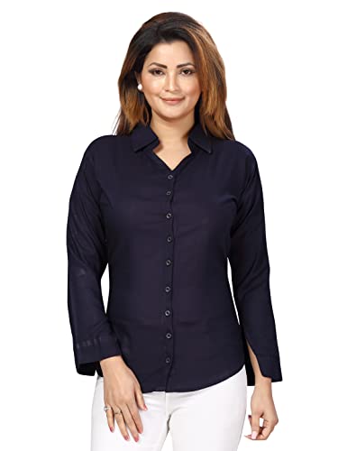 Image of muhuratam Women's Regular Fit Shirt (SH-W-2002 Blue XL)