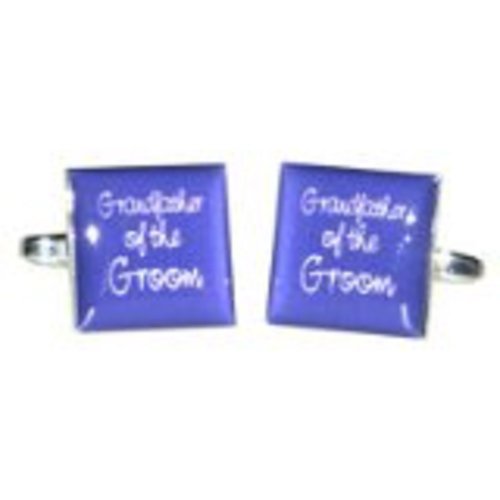 Mancuernillas Hombre Square Purple Grandfather Groom miniatura 1