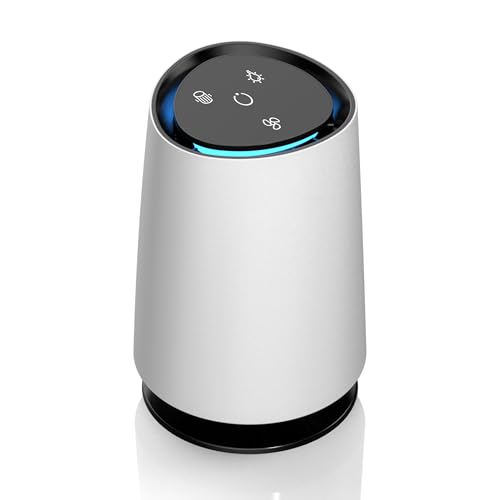 JINKINEY Air Purifier for Home & Office, HEPA H13 Filter, 3 Speeds, Removes 99.97% Dust & Particulate Matter, Low Noise, Smart Air Purifier for Home Allergies and Pets Hair Smokers in Bedroom White