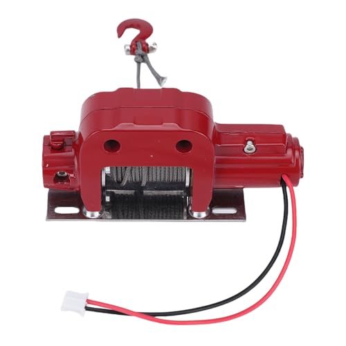 Dilwe Cabrestante Eléctrico RC, Cabrestante Simulado con Motor de Aleación con Operación Auténtica para Coche Trepador de Control Remoto 1/10 (Rojo)