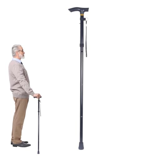 KIRZAX Bastón Plegable,Ligero y Portátil para Viaje, Bastones para Mayores,Mango en T y Pulsera,Plegable para Hombre y Mujer Ajustable en Altura,Baston Extensible de Aluminio Ligero KIRZAX Bastón Plegable,Ligero y Portátil para Viaje, Bastones para Mayores,Mango en T y Pulsera,Plegable para Hombre y Mujer Ajustable en Altura,Baston Extensible de Aluminio Ligero