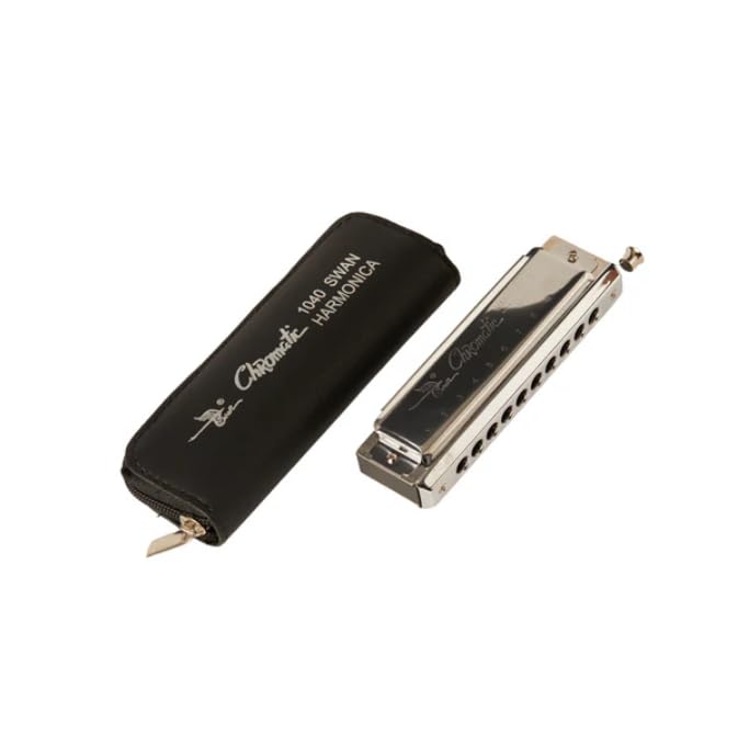 SWAN Harmonica SW 1040 C Key 10 Holes Mouth Organ Stainless Steel Chromatics Harmonica-picture-22