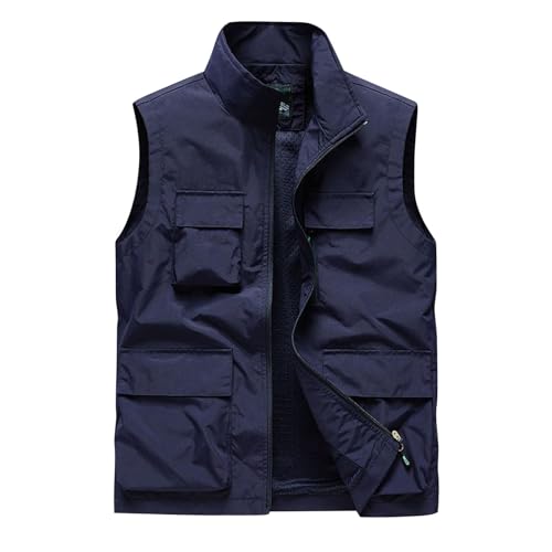 Men Vest Travel Outdoor Work Sleeveless Lightweight Jacket Cargo Vests Fishing Military Shooting Clothing with Pocket
