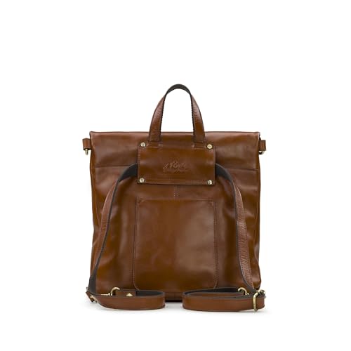 Image of Patricia Nash Luzille 100% Full Grain Leather Backpack for Women - Convertible Backpack Tote - Genuine Leather BackPack Purse /Crossbody, Tan O /S
