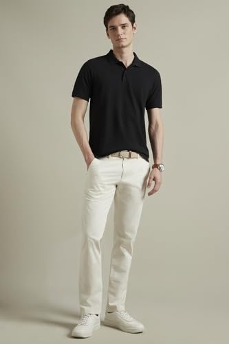 Image of Louis Philippe Men's Slim Fit Premium Cotton Soft Handfeel Solid Chinos