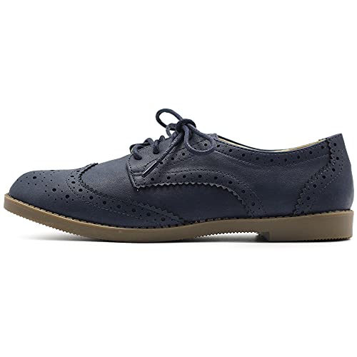 Ollio Women'S Flats Shoes Wingtip Lace Up Oxfords M2921 (7 B(M) Us thumb #1