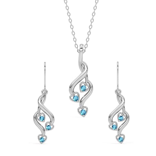 Clara 925 Sterling Silver Valentina Pendant Earring Chain for Wom...