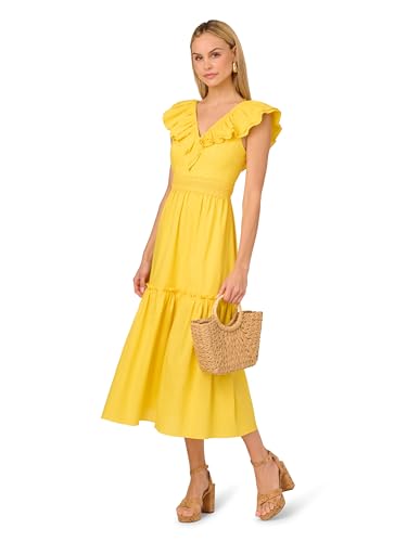 Adrianna Papell Women's Ruffle Midi Dress4